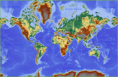 MAP Geographical Map Of The World